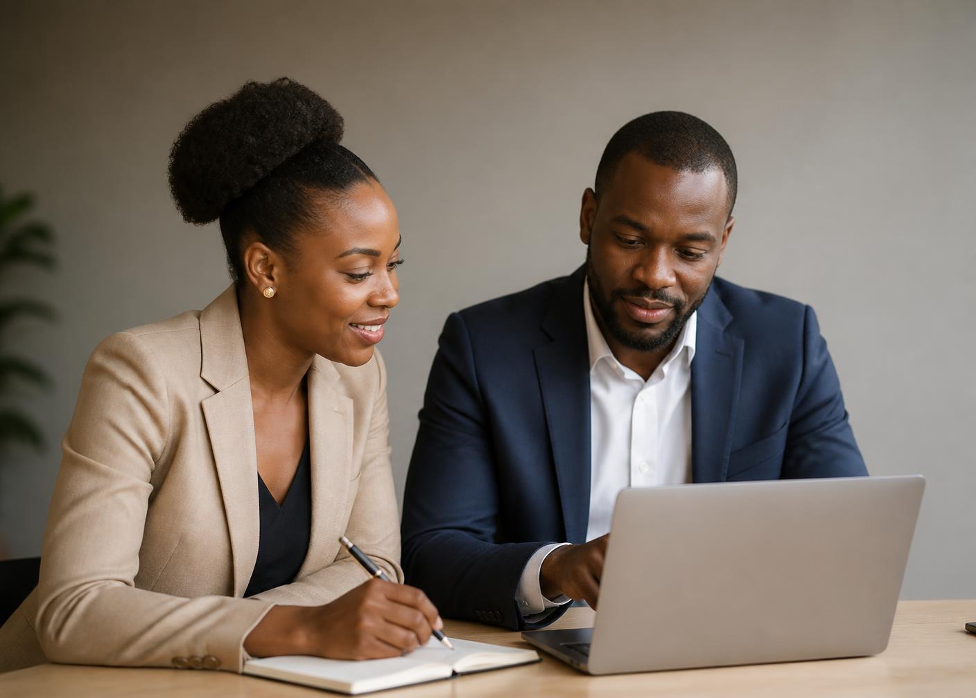 Two Catalyst Path consultants reviewing a workforce plan together